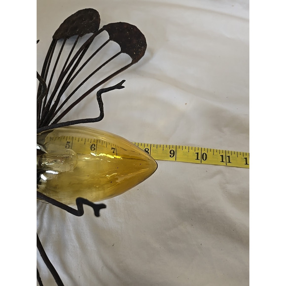 Vintage MCM Dragonfly Bug Light Amber Glass Body Sconce Wired *read* - Picture 14 of 16